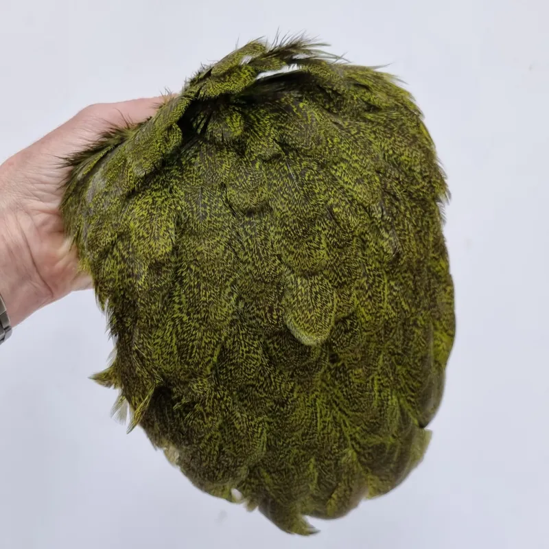 Whiting Coq de Leon Hen Saddle in Speckled Fl.Green Chartreuse-3